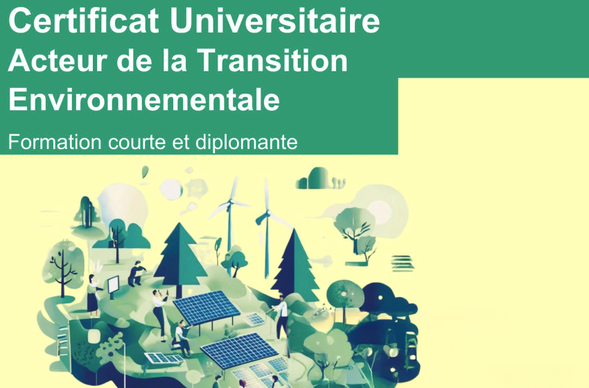 Bannière Certificat Universitaire (C.U) « Acteur de la Transition Environnementale 2026.